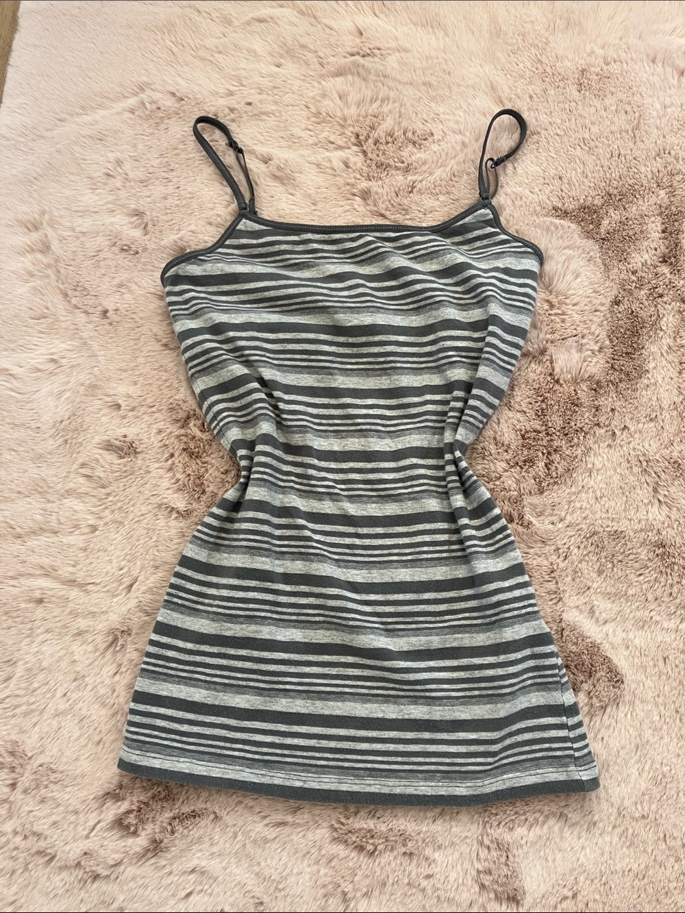 Y2k Aeropostale Gray Striped Spaghetti Strap Tank Top